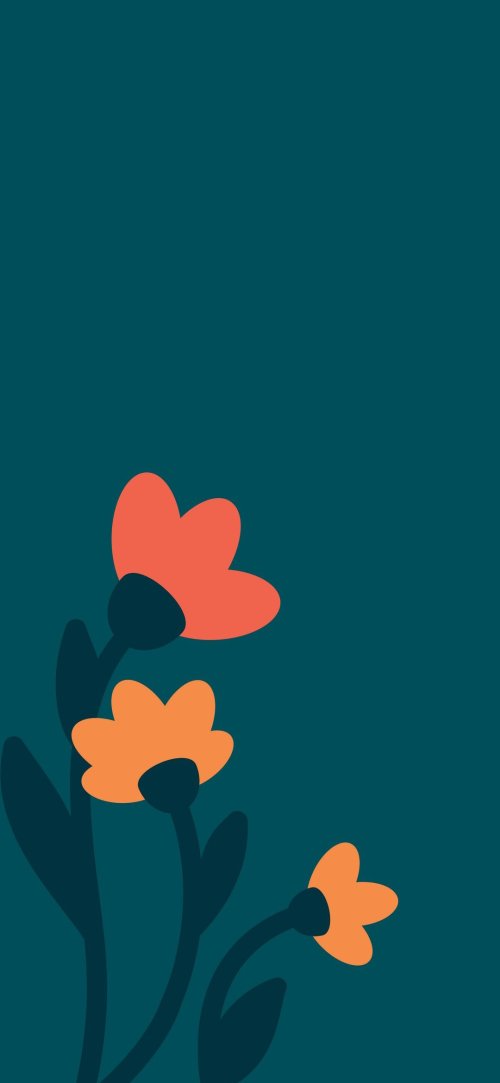 Minimalist_Orange_Flowers_Teal