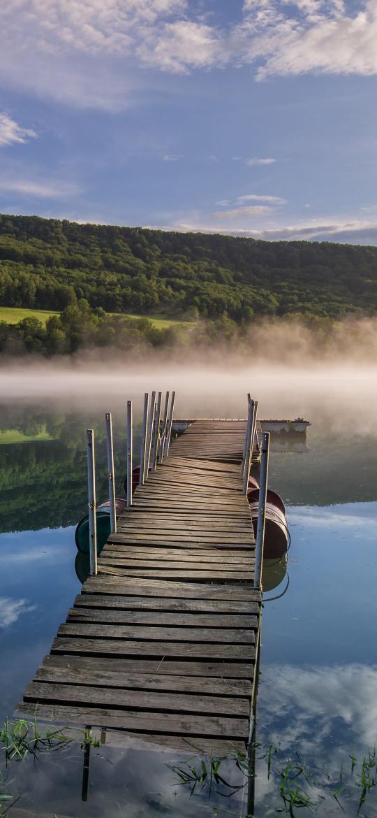 Misty Lake Pier - Related 4K Wallpapers wallpaper