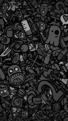 Monochrome Doodle Chaos