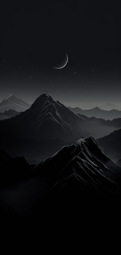 Monochrome Mountain Nightscape - Related Dope Wallpapers wallpaper