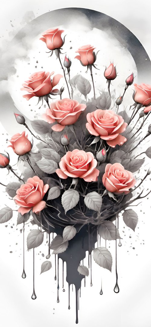 Monochrome Rose Arrangement - Related Ghetto Wallpapers wallpaper