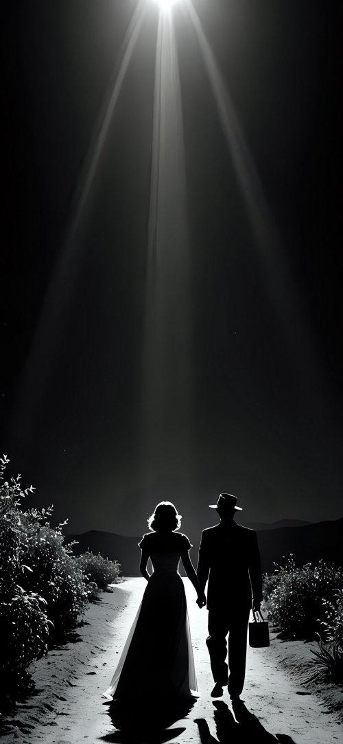 Moonlit Couple Silhouette - Related Dope Wallpapers wallpaper