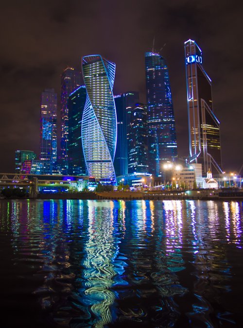 Moscow City Reflections Night