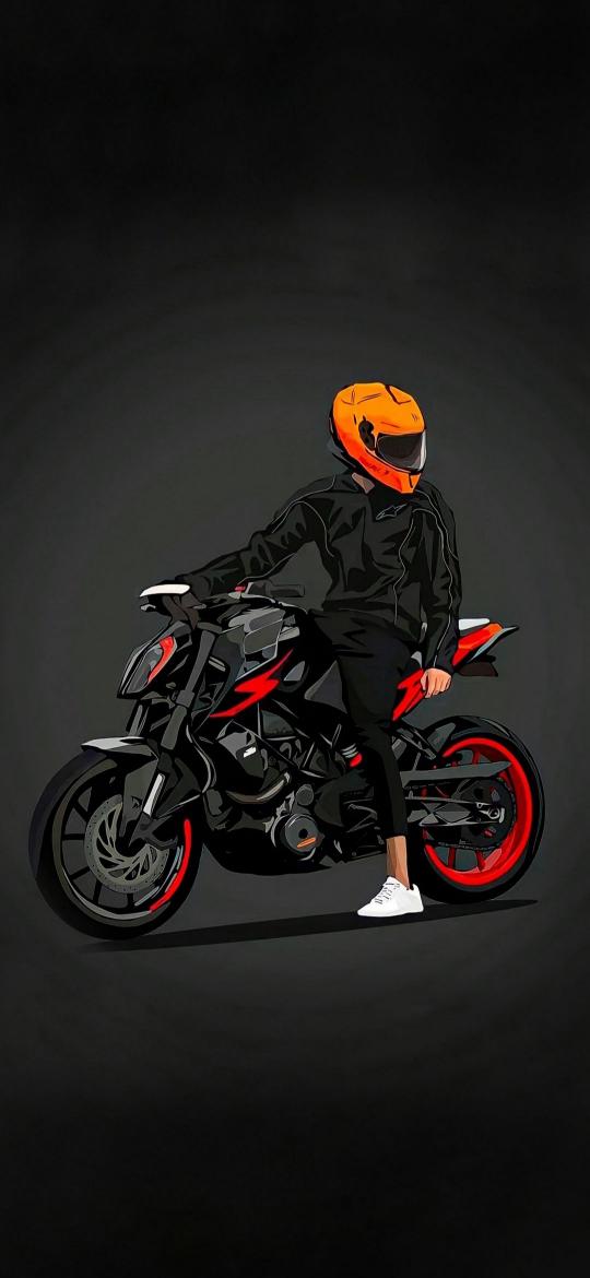 Motorcycle Rider Illustration - Related Anime Wallpapers wallpaper