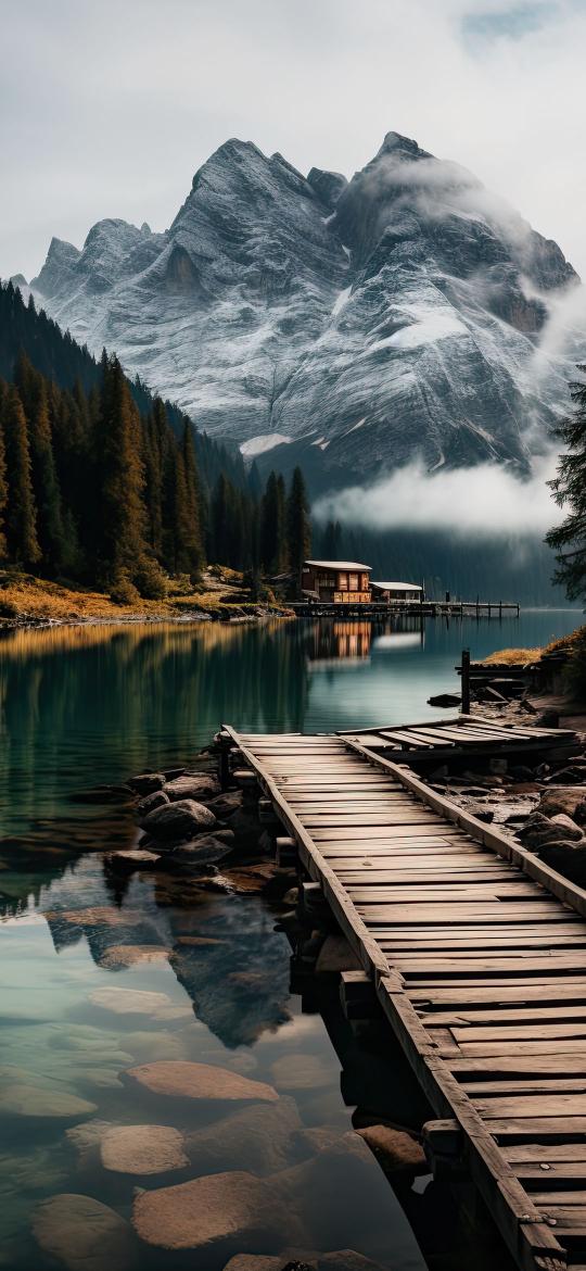 Mountain Lake Serenity - Related Dark Wallpapers wallpaper