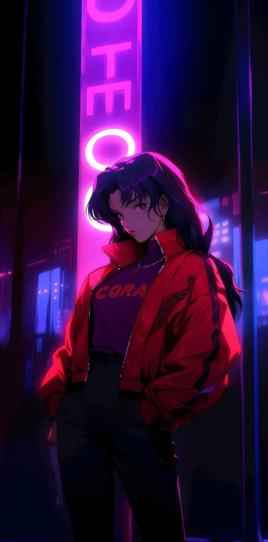 Neon Anime Girl