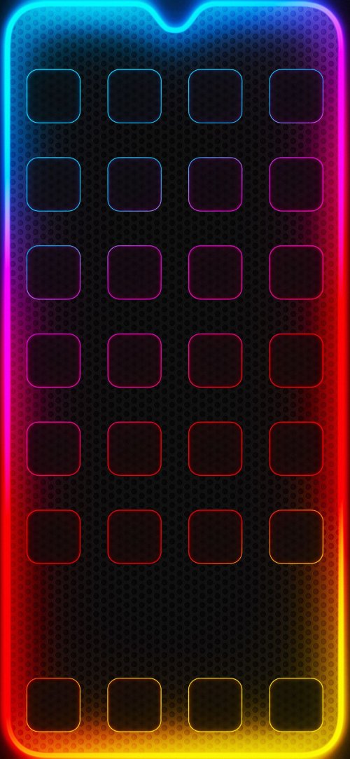 Neon App Grid - Related Dark Wallpapers wallpaper
