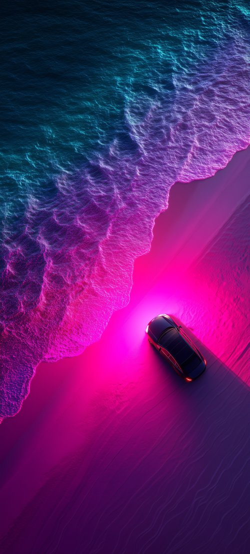Neon Beach Car - beach Wallpaper