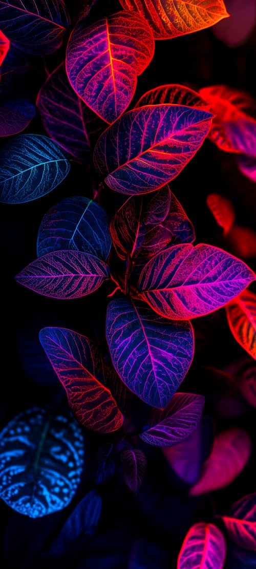 Neon Botanical Leaves