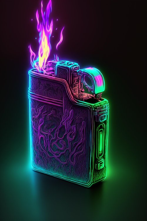 Neon Lighter Flame - Related 4K Wallpapers wallpaper