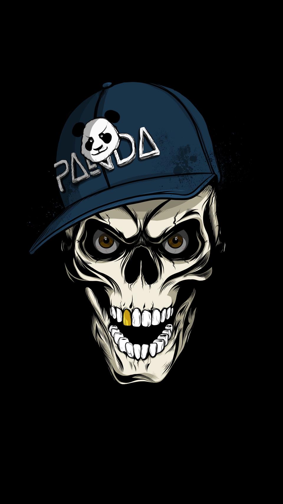 Panda Skull with Cap - Related Dark Wallpapers wallpaper