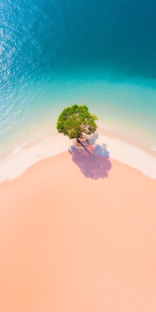 Pink Sand Beach Tree - Related 4K Wallpapers wallpaper