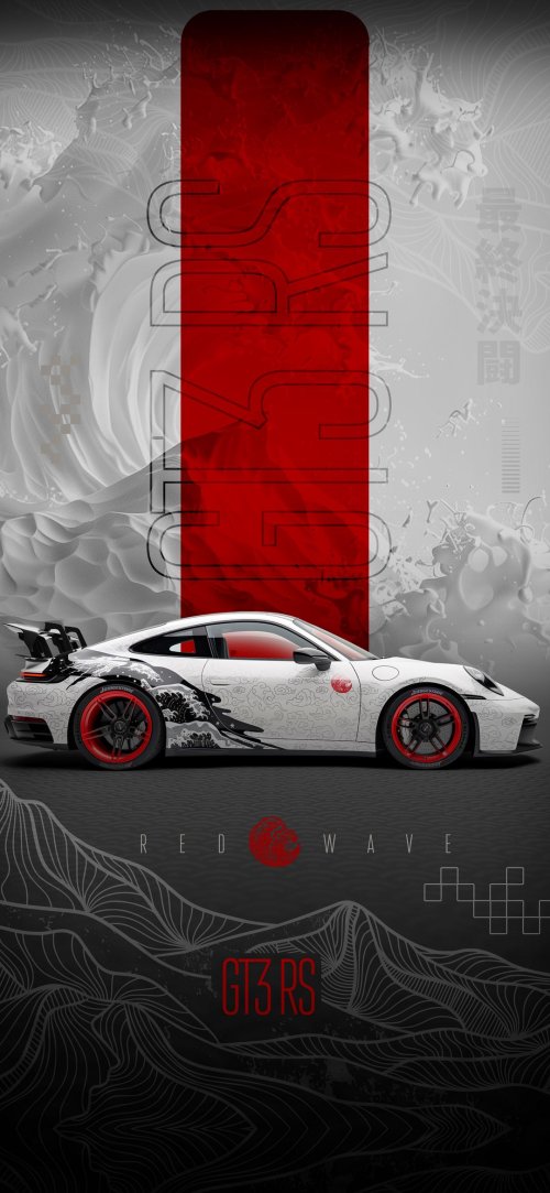 Porsche_911_GT3_RS_Red_Wave_Art - porsche Wallpaper