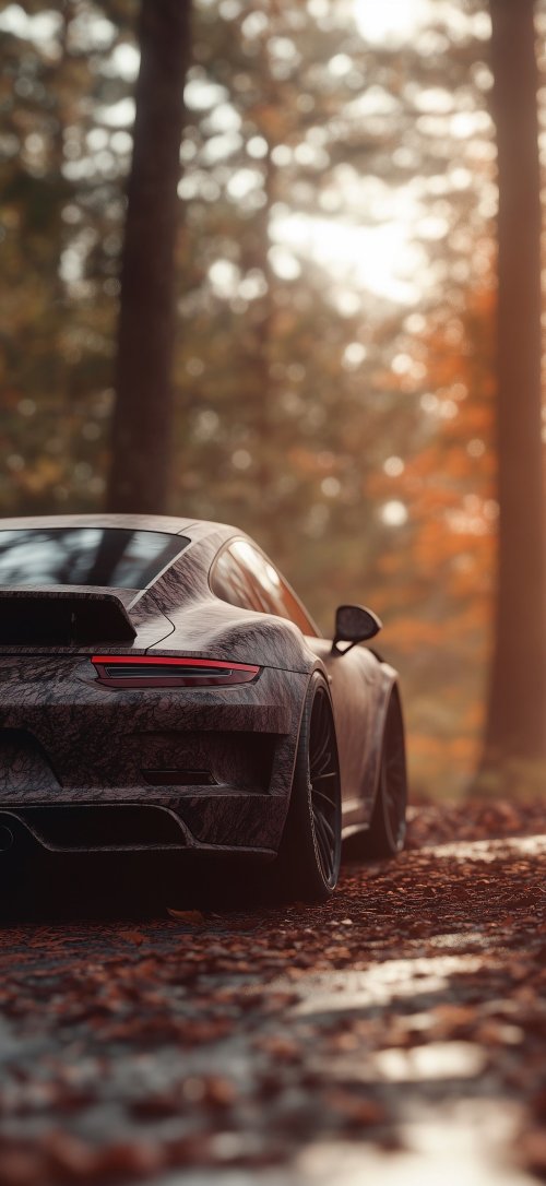 Porsche in Autumn Forest - Related Ghetto Wallpapers wallpaper