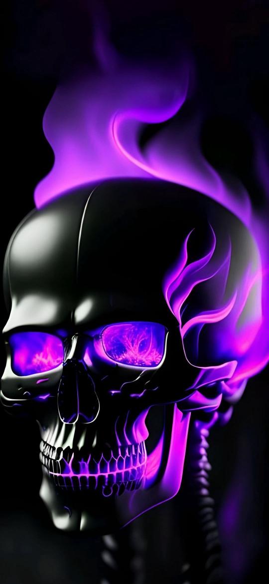 Purple Flame Skull - Related Ghetto Wallpapers wallpaper