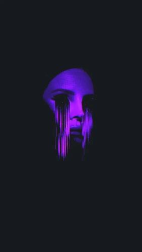 Purple Glitch Portrait - Related Dark Wallpapers wallpaper
