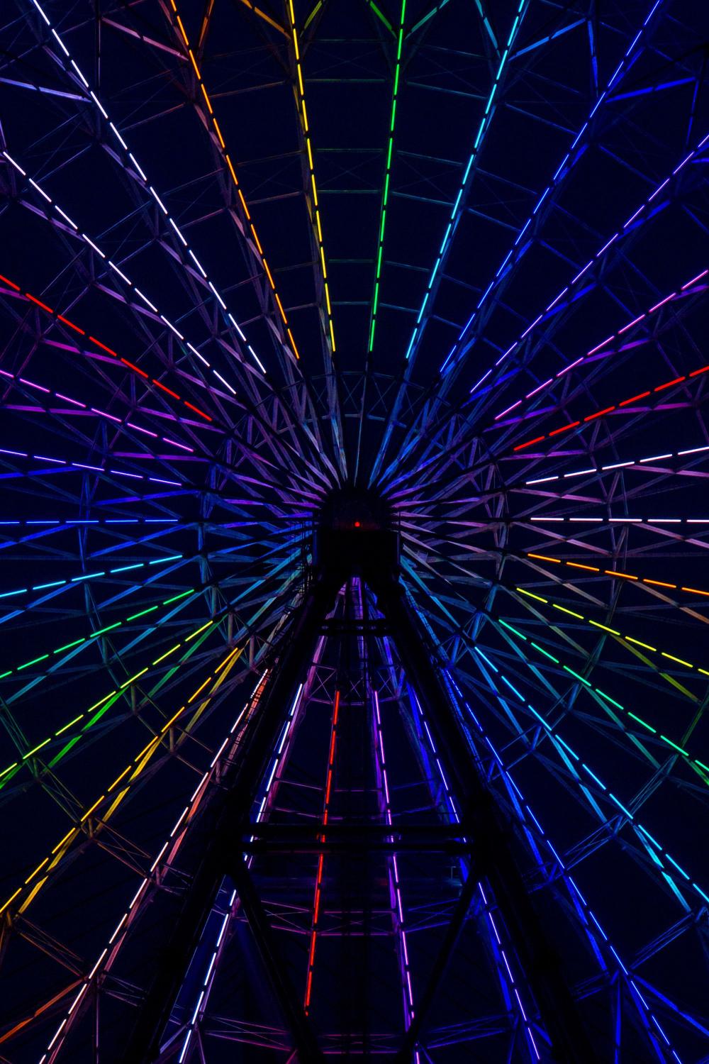 Rainbow Ferris Wheel Lights - Related Dark Wallpapers wallpaper