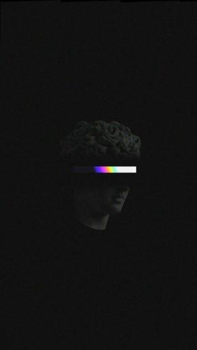 Rainbow Glitch Statue - Related Dark Wallpapers wallpaper