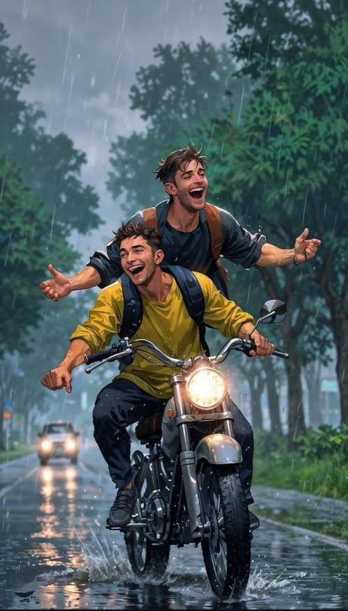 Rainy Motorcycle Joyride - Related Ghetto Wallpapers wallpaper