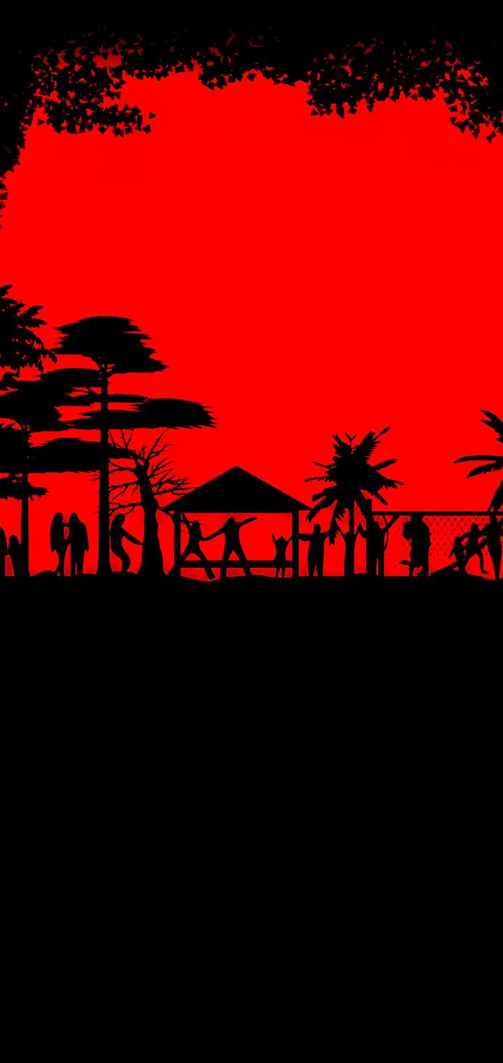 Red Beach Silhouette