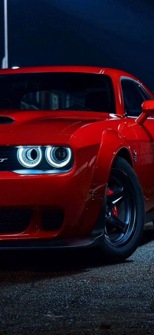Red_Dodge_Challenger_Night - Related Dark Wallpapers wallpaper