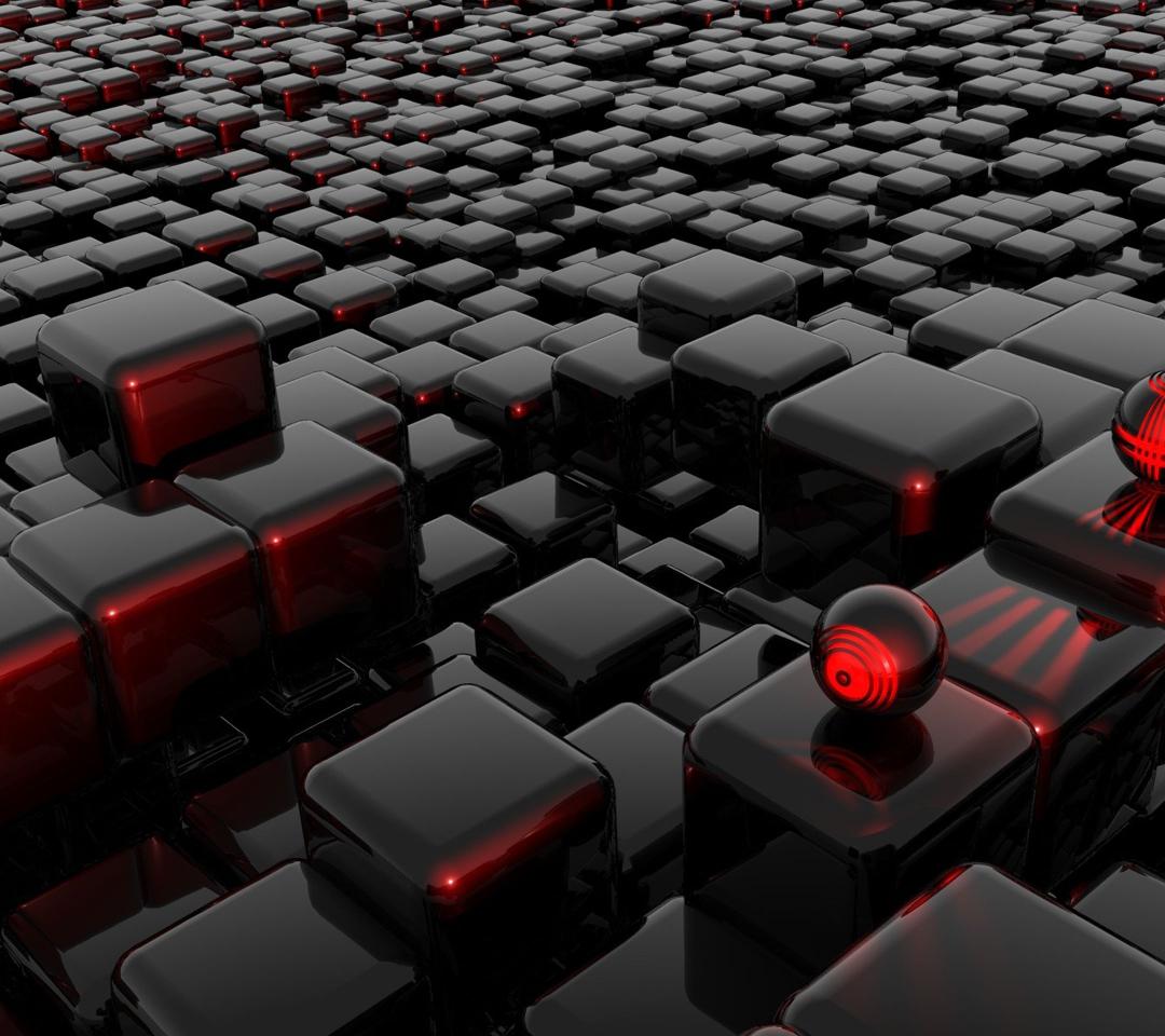 Red Glow Cube Array - Related Dark Wallpapers wallpaper