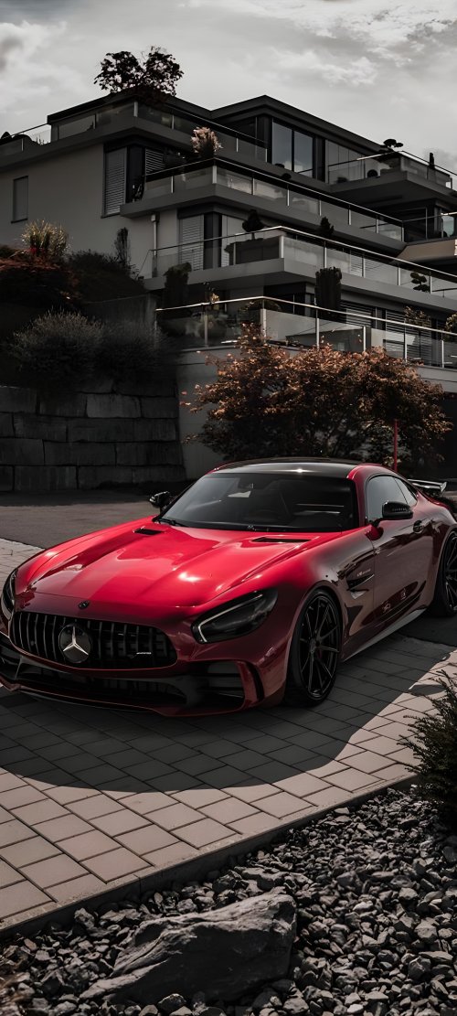 Red Mercedes AMG GT