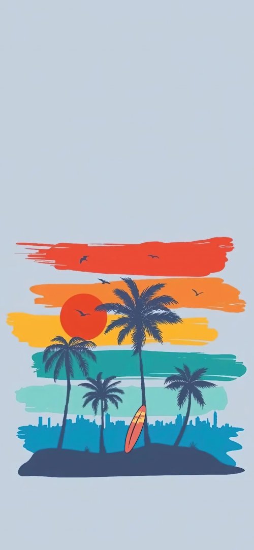 Retro Beach Cityscape - Related Dope Wallpapers wallpaper
