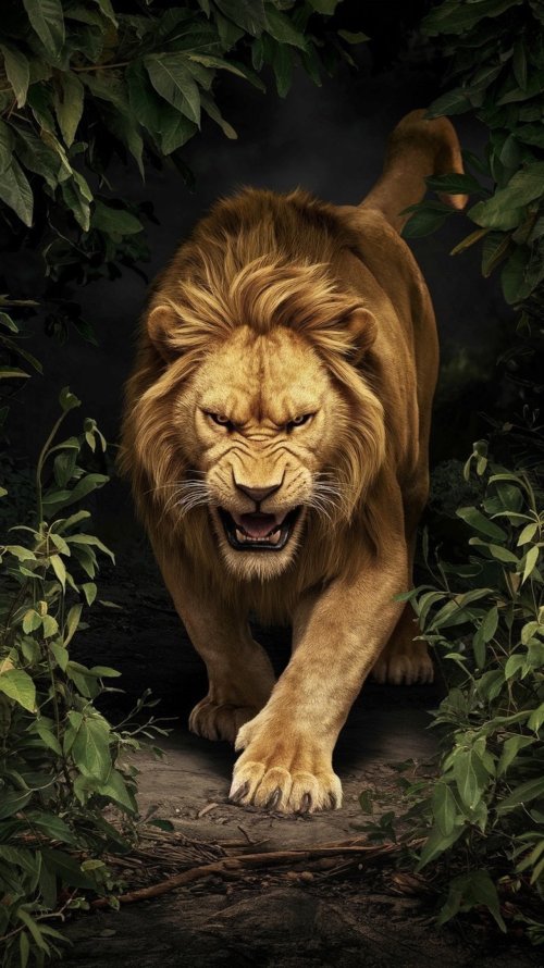 Roaring Jungle Lion - lion Wallpaper