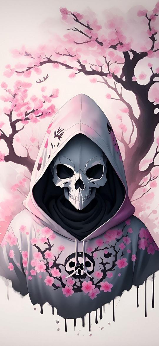 Sakura Skull Hoodie - Related Dark Wallpapers wallpaper