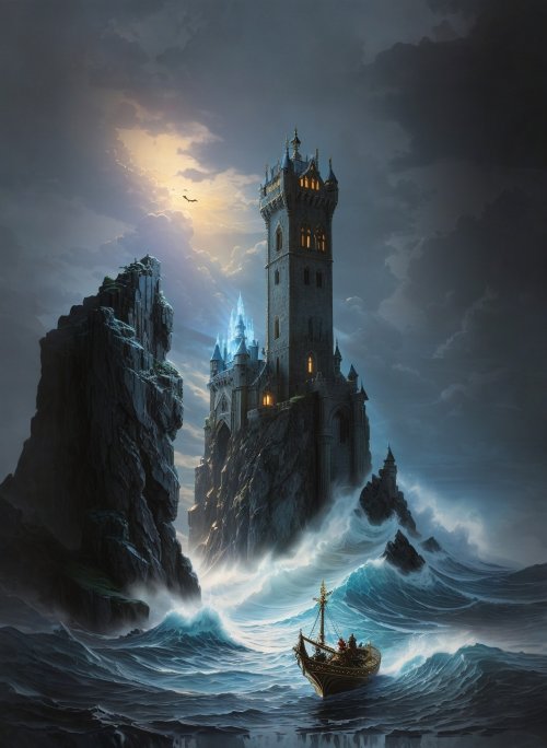 Seaside Castle Storm - Related 4K Wallpapers wallpaper