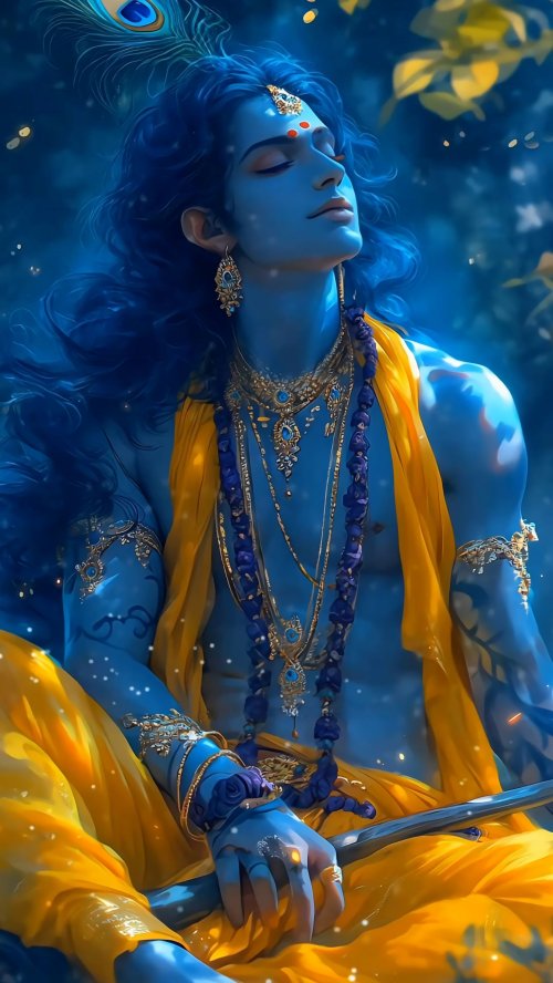 Serene Lord Krishna Portrait