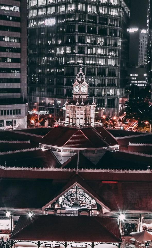 Singapore Clock Tower Night - Related 4K Wallpapers wallpaper