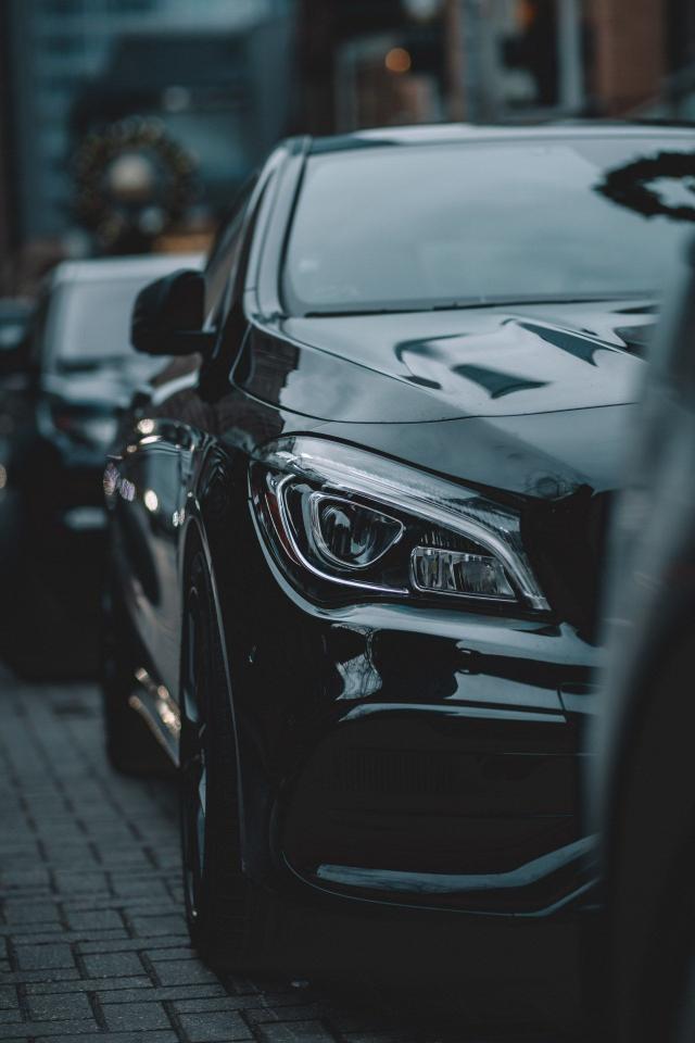 Sleek Black Car Detail