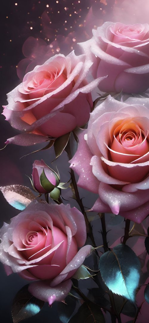 Sparkling Pink Rose Bouquet - Related Dope Wallpapers wallpaper