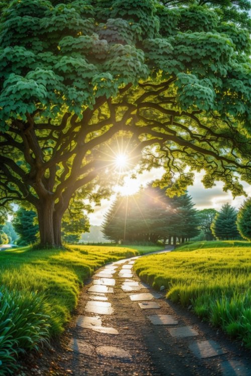 Sunlit Path Through Trees - Related 4K Wallpapers wallpaper