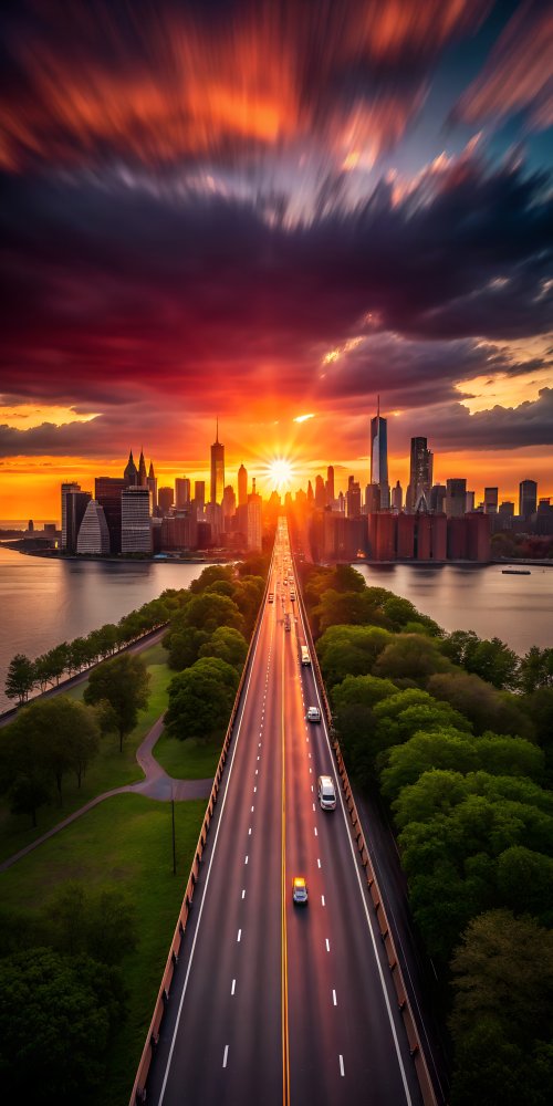 Sunset City Bridge View
