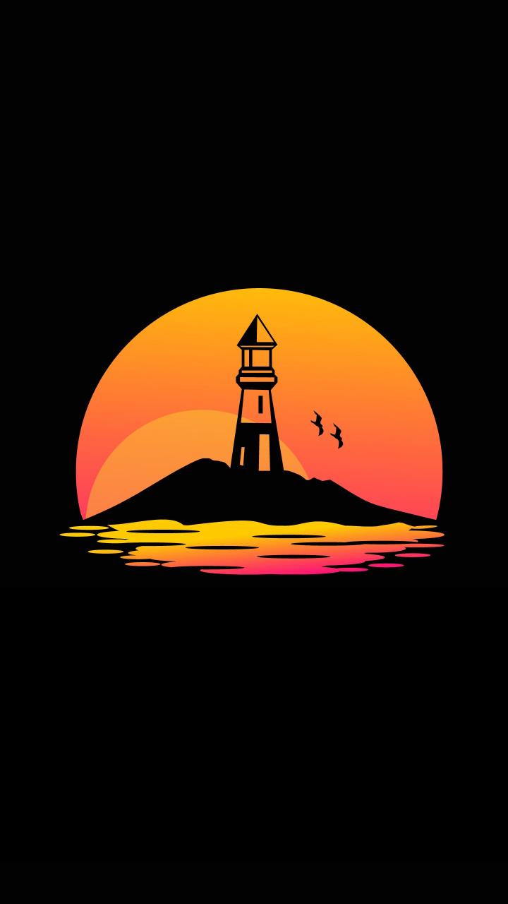 Sunset Lighthouse Silhouette