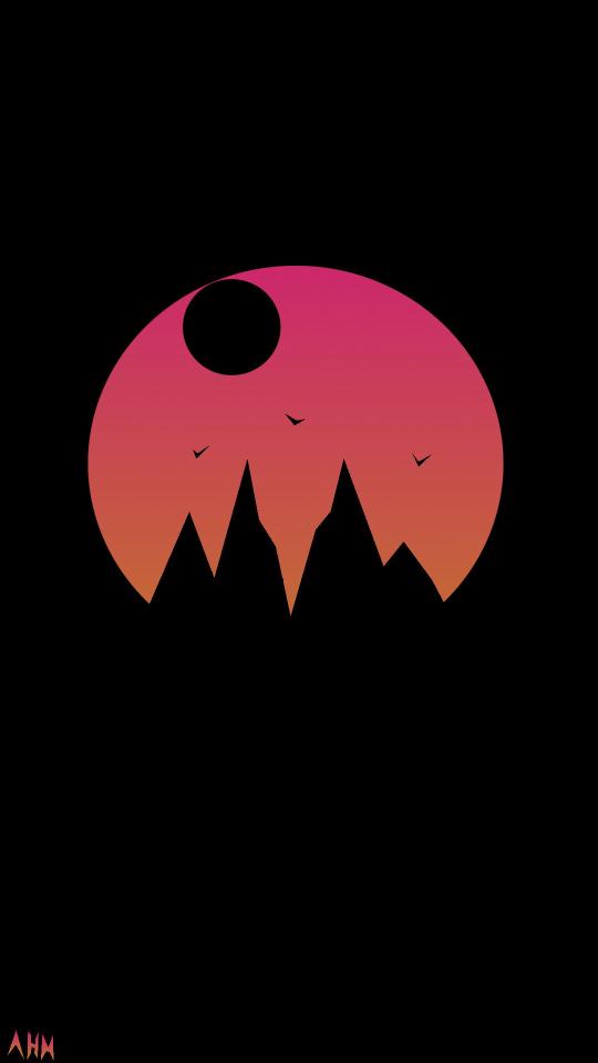 Sunset Mountain Silhouette - Related Dark Wallpapers wallpaper
