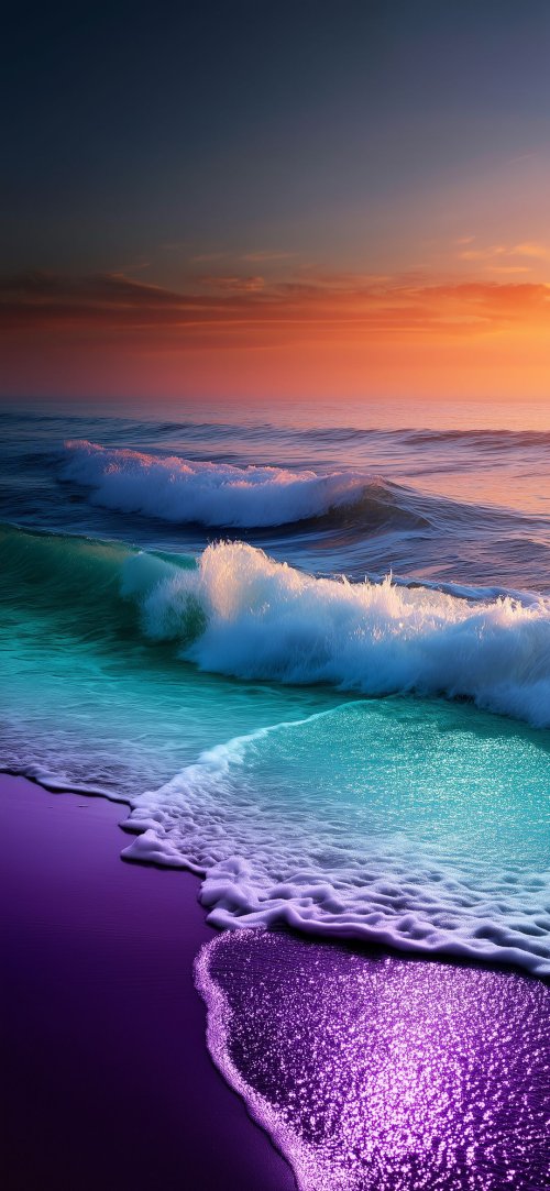 Sunset Ocean Waves - beach Wallpaper