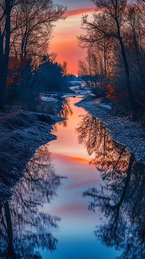 Sunset River Reflection - Related Dark Wallpapers wallpaper