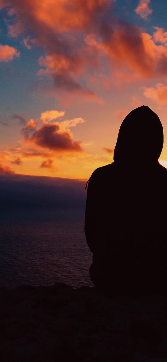 Sunset Silhouette Contemplation