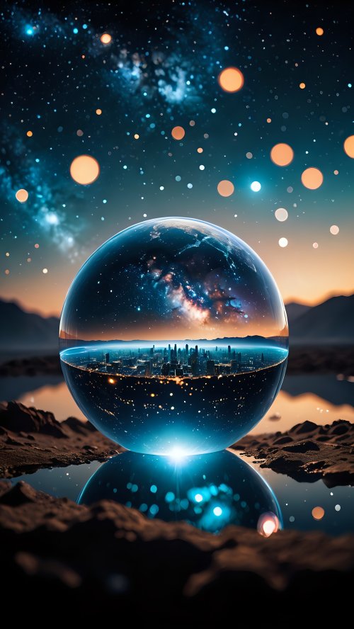 Surreal_City_in_a_Sphere_Galaxy - Related 4K Wallpapers wallpaper