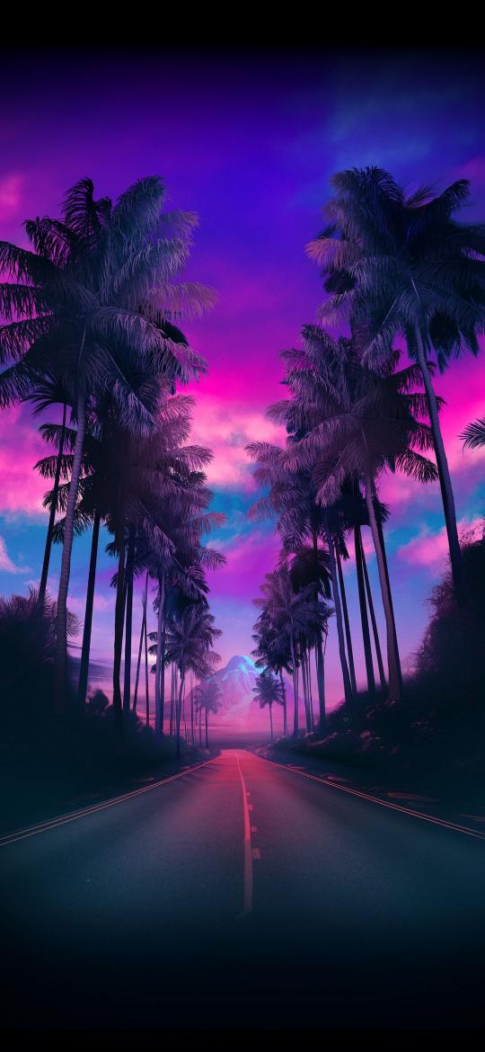 Synthwave Palm Road