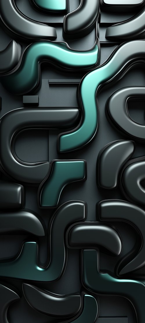 Teal and Black Curves