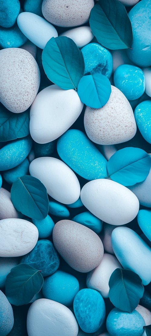 Teal Stones and Leaves - Related 4K Wallpapers wallpaper