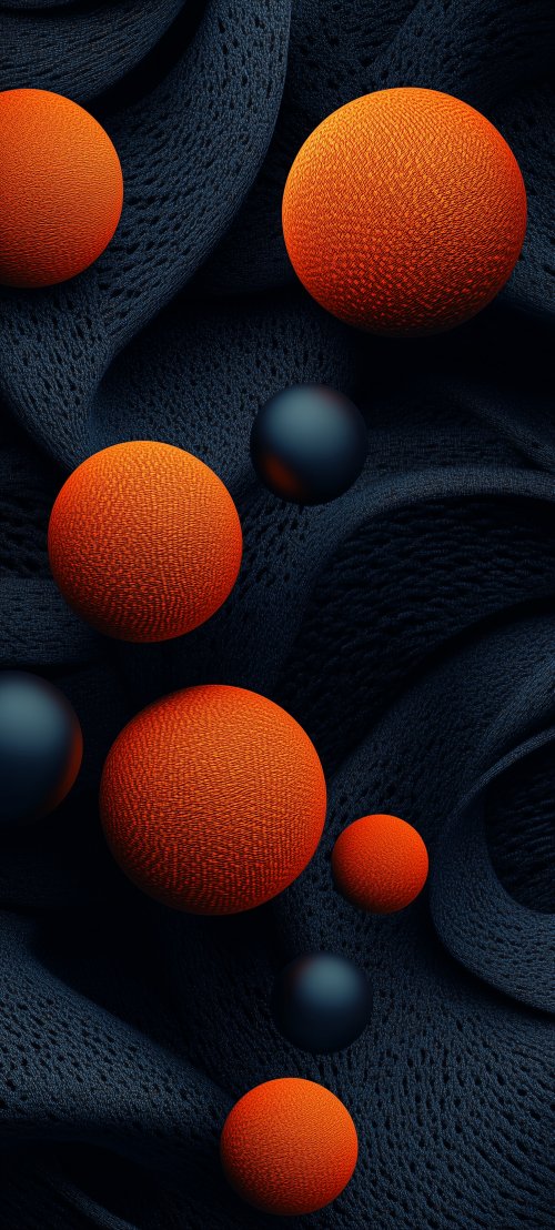 Textured Spheres on Dark Fabric