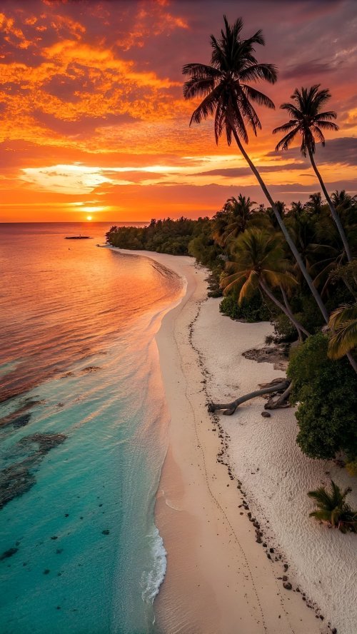 Tropical Sunset Paradise - beach Wallpaper