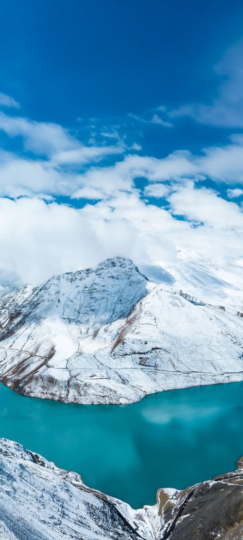 Turquoise Lake Snowy Mountain - Related Anime Wallpapers wallpaper