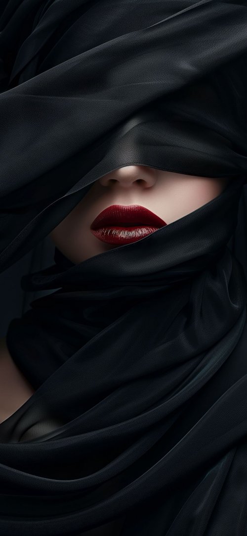 Veiled Crimson Lips - Related Dope Wallpapers wallpaper